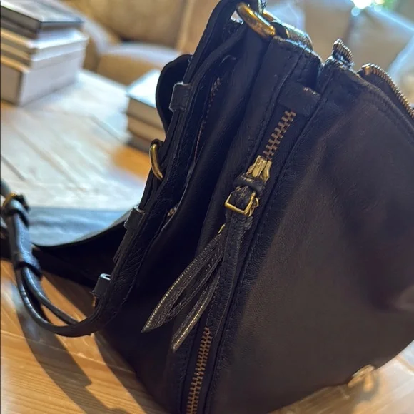 Navy blue Leather Crossbody Bag - Picture 7 of 12